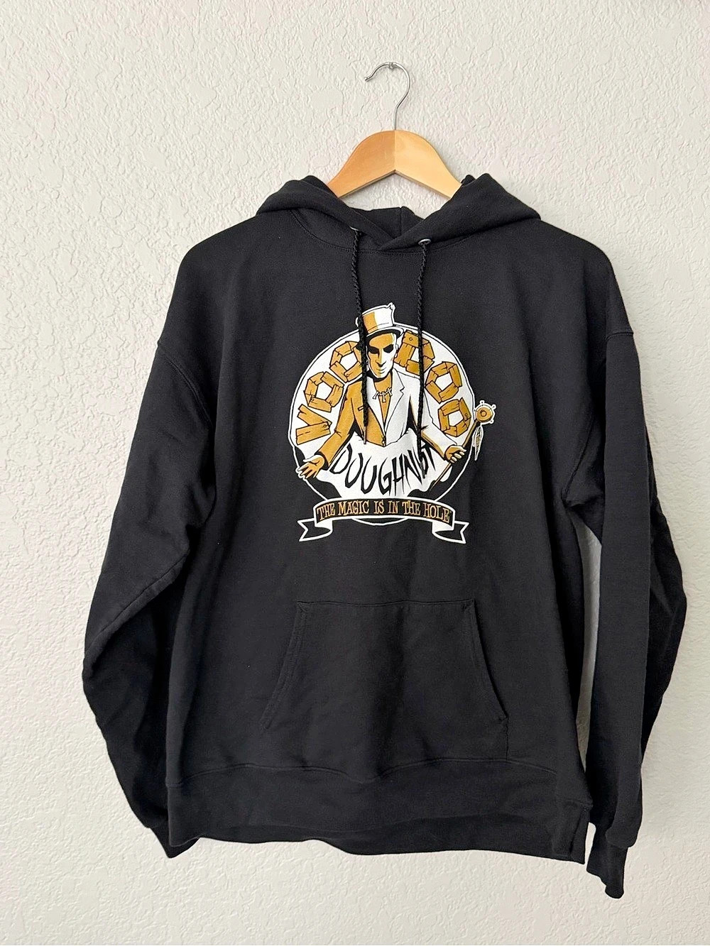 Voodoo Doughnut The Magic Is In The Hole Voodoo Doll Hoodie Black size large
